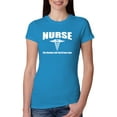 thumbnail image 1 of Nurse the Hardest Job You'll Ever Love | Womens Pop Culture Slim Fit Junior Tee, Turquoise, Large, 1 of 3