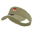 thumbnail image 1 of Nurse with Heart Embroidered Cotton Twill Sun Visor - Khaki OSFM, 1 of 5