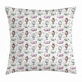 thumbnail image 1 of Nursery Airplane Throw Pillow Cushion Cover, Watercolor Style Hot Air Balloons with Aircraft in the Sky Pastel Colors, Decorative Square Accent Pillow Case, 18 X 18 Inches, Multicolor, by Ambesonne, 1 of 2