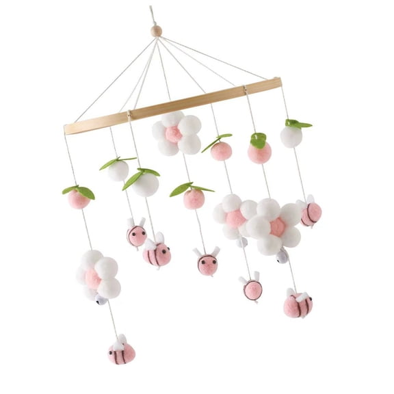 Nursery Bed Chimes Baby Crib Mobile with Elegant Flowers Accessory for Boys and Girls Ceiling Decoration
