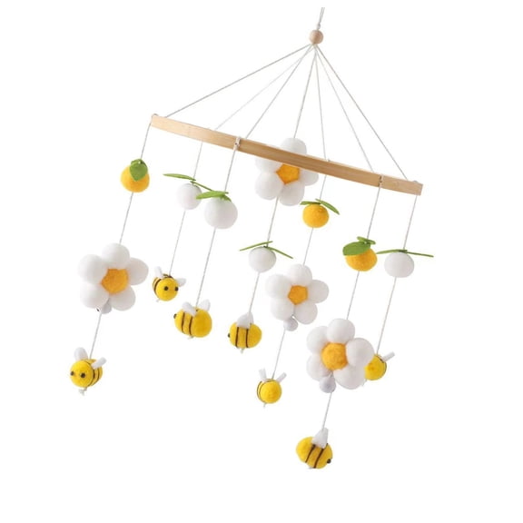 Nursery Bed Chimes Baby Crib Mobile with Elegant Flowers Accessory for Boys and Girls Ceiling Decoration