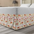 thumbnail image 1 of Nursery Bed Skirt, Doodle Colorful Pattern of Abstract Flowers and Birds, Elastic Bedskirt Dust Ruffle Wrap Around for Bedding Decor, 4 Sizes, Multicolor, by Ambesonne, 1 of 2