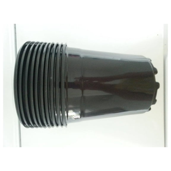 Nursery Black Plastic Pots, Trade Gallon Size, 50 Count (6.5" Diameter x 6.5" deep); Holds 2.5 Quarts