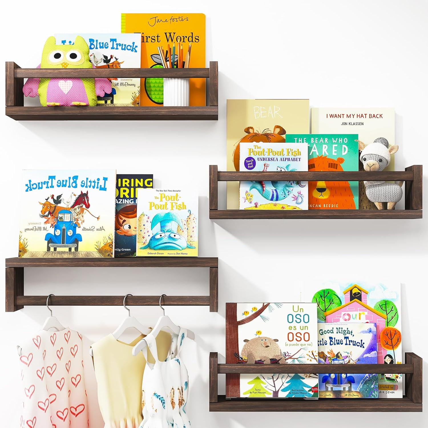 Nursery Book Shelves, 16.5 Inch Floating Bookshelves for Nursery and ...