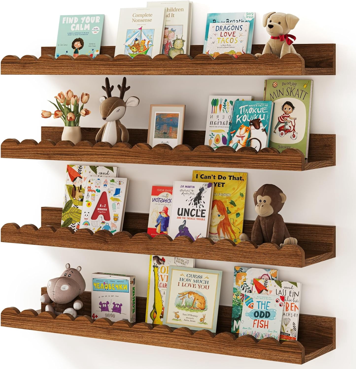 Nursery Book Shelves - Floating Shelves for Wall Scalloped Shelves Wall ...