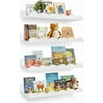 thumbnail image 1 of Nursery Book Shelves, 4 Pack White Floating Shelves for Wall, Wood Scalloped Shelves for Storage Books, Wall Book Shelf for Kids Rooms, Bedroom, Toddler Room, Baby Room, Nursery Decor, 1 of 16
