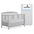 thumbnail image 1 of Nursery Bundle, Dream On Me Odelle 5 in 1 Crib in Pebble Gray and Crib & Toddler Mattress Bundle, 1 of 11