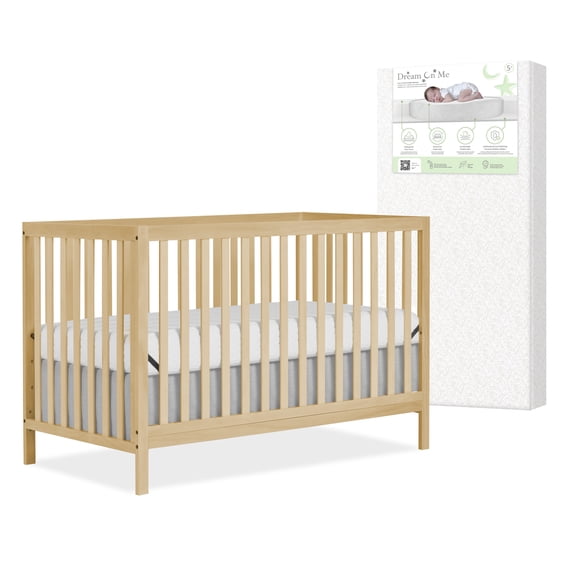 Nursery Bundle, Dream On Me Synergy MOD Crib in Natural and Crib & Toddler Mattress Bundle