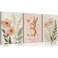 thumbnail image 1 of Nursery Bunny Wall Art Christian Scripture Canvas Painting Cute Pink Bunny Botanical Flowers Wall Decor Nursery Posters for Girls and Boys Kids Room Baby Room Decor（Only canvas）, 1 of 6