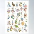thumbnail image 1 of Nursery Characters, Peter Rabbit, Beatrix Potter Collage Poster Wall Art, Modern Wall Decor For Living Room Bedroom, 8x12 UNFRAMED, 1 of 3