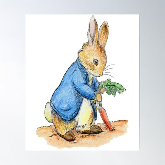 Nursery Characters, Peter Rabbit, Beatrix Potter Poster Wall Art, Modern Wall Decor For Living Room Bedroom, 8x12 UNFRAMED