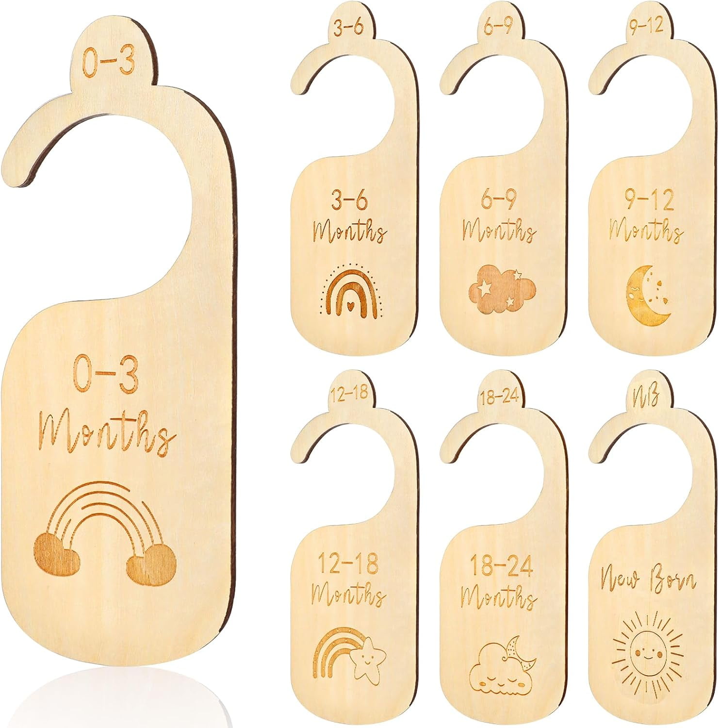 Nursery Closet Dividers Set of 7 Baby Clothes Dividers for Closet