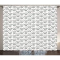 thumbnail image 1 of Ambesonne Cartoon Curtains 2 Panel Set, Dogs Droopy Ears Hearts, 108" x 90", Dried Rose Pale Grey, 1 of 3
