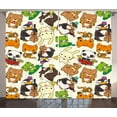 thumbnail image 1 of Ambesonne Cartoon Curtains 2 Panel Set, Animal Music, 108" x 108", Multicolor, 1 of 3
