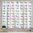 thumbnail image 1 of Ambesonne Cartoon Kitchen Curtains, Colorful Fun Elephants, 55"x39", Multicolor, 1 of 3