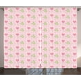 thumbnail image 1 of Ambesonne Cartoon Curtains 2 Panel Set, s Hearts Love, 108" x 84", Pink Olive Green, 1 of 3