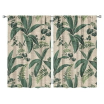 Nursery Curtains Boys Girls Kids Banana Leaf Print Pattern Window Drapes for Living Bedroom Playroom Room Decor Rod Pocket 52x84 Inch 2 Panels