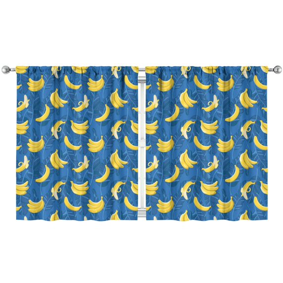Nursery Curtains Boys Girls Kids Banana Plant Banana Leaves Print Pattern Window Drapes for Living Bedroom Playroom Room Decor Rod Pocket 52x63 Inch 2 Panels