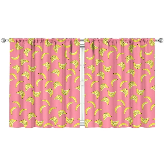 Nursery Curtains Boys Girls Kids Banana Print Pattern Window Drapes for Living Bedroom Playroom Room Decor Rod Pocket 52x63 Inch 2 Panels