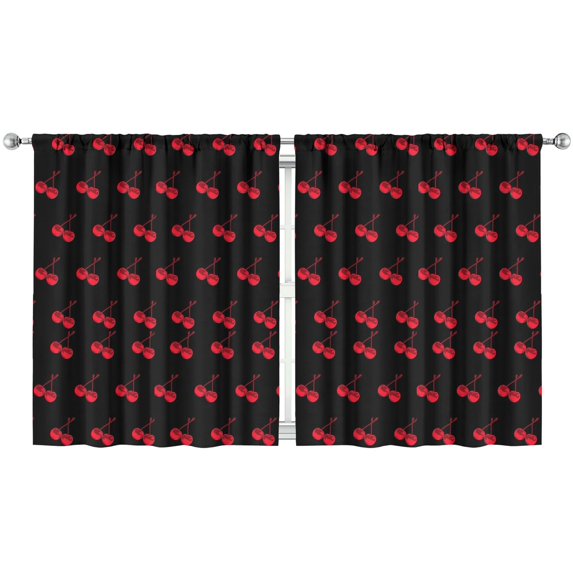 Nursery Curtains Boys Girls Kids Cool Cherry Fruit Print Pattern Window Drapes for Living Bedroom Playroom Room Decor Rod Pocket 52x63Inch 2 Panels