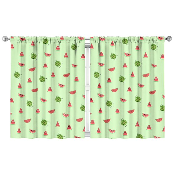 Nursery Curtains Boys Girls Kids Fruit Watermelon Print Pattern Window Drapes for Living Bedroom Playroom Room Decor Rod Pocket 42x54 Inch 2 Panels