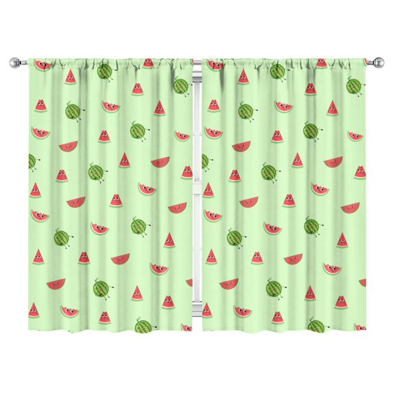 Nursery Curtains Boys Girls Kids Fruit Watermelon Print Pattern Window Drapes for Living Bedroom Playroom Room Decor Rod Pocket 52x84 Inch 2 Panels