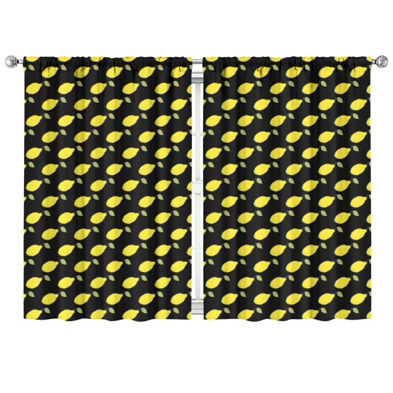 Nursery Curtains Boys Girls Kids Hand Drawn Lemons in Brush Print Pattern Window Drapes for Living Bedroom Playroom Room Decor Rod Pocket 42x63Inch 2 Panels