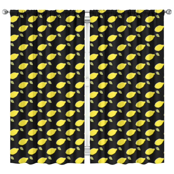 Nursery Curtains Boys Girls Kids Hand Drawn Lemons in Brush Print Pattern Window Drapes for Living Bedroom Playroom Room Decor Rod Pocket 42x84Inch 2 Panels