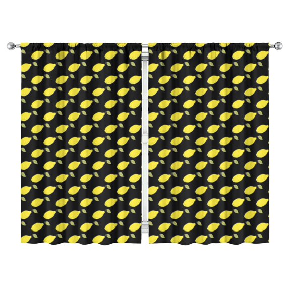 Nursery Curtains Boys Girls Kids Hand Drawn Lemons in Brush Print Pattern Window Drapes for Living Bedroom Playroom Room Decor Rod Pocket 52x84Inch 2 Panels