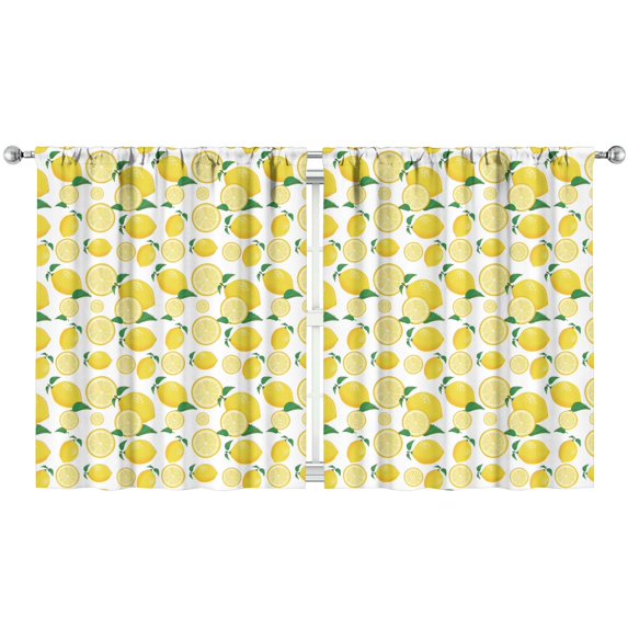 Nursery Curtains Boys Girls Kids Lemon with Lemon Slice Pattern Print Pattern Window Drapes for Living Bedroom Playroom Room Decor Rod Pocket 52x63Inch 2 Panels