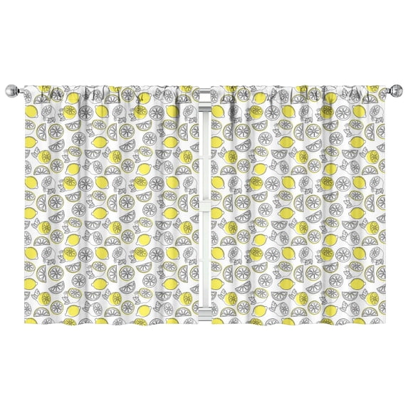 Nursery Curtains Boys Girls Kids Lemon Pattern Background Print Pattern Window Drapes for Living Bedroom Playroom Room Decor Rod Pocket 42x54 Inch 2 Panels