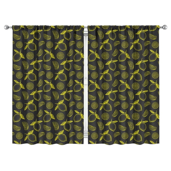 Nursery Curtains Boys Girls Kids Lemon Tropical Fruit Print Pattern Window Drapes for Living Bedroom Playroom Room Decor Rod Pocket 52x84Inch 2 Panels