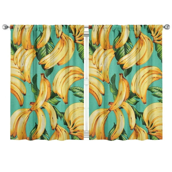Nursery Curtains Boys Girls Kids Party Stly Banana Print Pattern Window Drapes for Living Bedroom Playroom Room Decor Rod Pocket 42x63 Inch 2 Panels