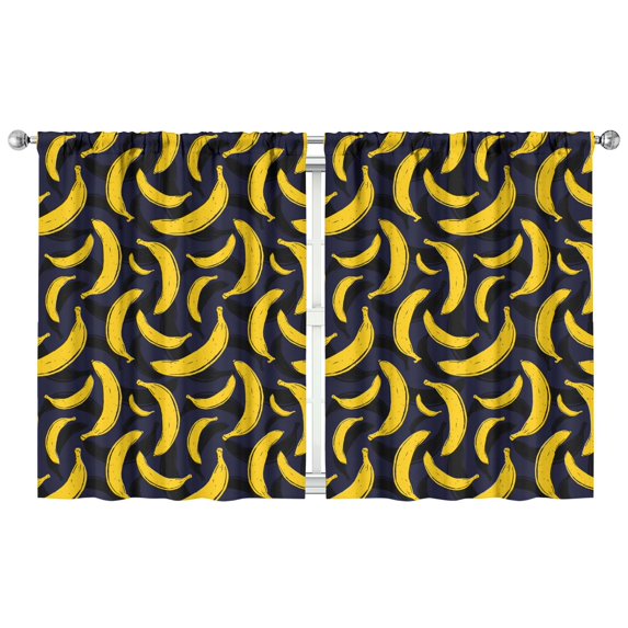 Nursery Curtains Boys Girls Kids Pop Art Banana Pattern Print Pattern Window Drapes for Living Bedroom Playroom Room Decor Rod Pocket 42x54 Inch 2 Panels