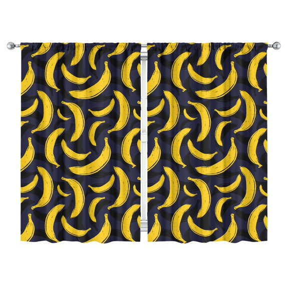 Nursery Curtains Boys Girls Kids Pop Art Banana Pattern Print Pattern Window Drapes for Living Bedroom Playroom Room Decor Rod Pocket 52x84 Inch 2 Panels
