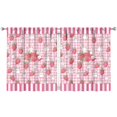 thumbnail image 1 of Nursery Curtains Boys Girls Kids Red Strawberry Fruits Print Pattern Window Drapes for Living Bedroom Playroom Room Decor Rod Pocket 52x63 Inch 2 Panels, 1 of 2