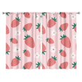 thumbnail image 1 of Nursery Curtains Boys Girls Kids Red Strawberry Fruits Print Pattern Window Drapes for Living Bedroom Playroom Room Decor Rod Pocket 52x84 Inch 2 Panels, 1 of 2