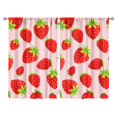 thumbnail image 1 of Nursery Curtains Boys Girls Kids Red Strawberry Fruits Print Pattern Window Drapes for Living Bedroom Playroom Room Decor Rod Pocket 52x84 Inch 2 Panels, 1 of 2