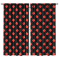 thumbnail image 1 of Nursery Curtains Boys Girls Kids Strawberry Fruit Art Black Print Pattern Window Drapes for Living Bedroom Playroom Room Decor Rod Pocket 42x84 Inch 2 Panels, 1 of 2