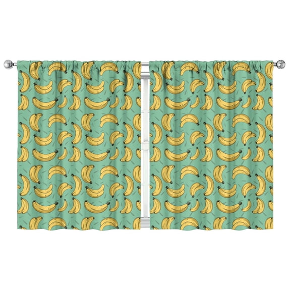 Nursery Curtains Boys Girls Kids Vintage Cute Banana Print Print Pattern Window Drapes for Living Bedroom Playroom Room Decor Rod Pocket 42x54 Inch 2 Panels