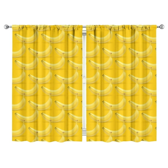 Nursery Curtains Boys Girls Kids Yellow Bananas Print Pattern Window Drapes for Living Bedroom Playroom Room Decor Rod Pocket 52x84 Inch 2 Panels