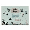 thumbnail image 1 of Nursery Cutting Board, Cartoon of with Animals and Under the Sea Lettering, Decorative Tempered Glass Cutting and Serving Board, in 3 Sizes, by Ambesonne, 1 of 2