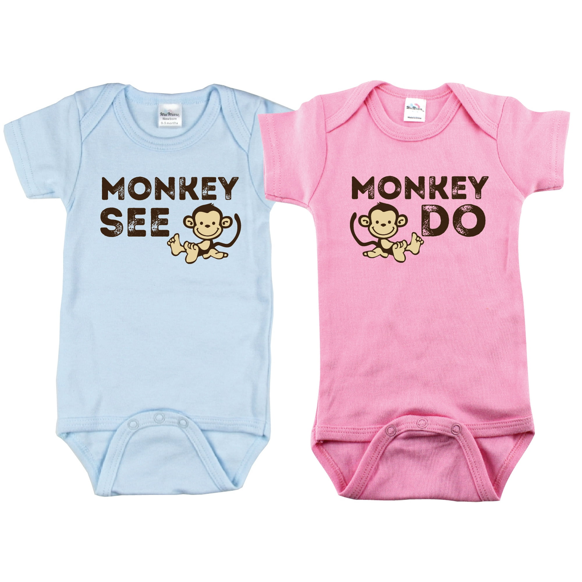 Nursery Decals and More Brand: Funny Twins Shirts, Includes 2 Bodysuits, 3-6 Month Planned Surprise, Size: 3-6 Months, Panned Surprise