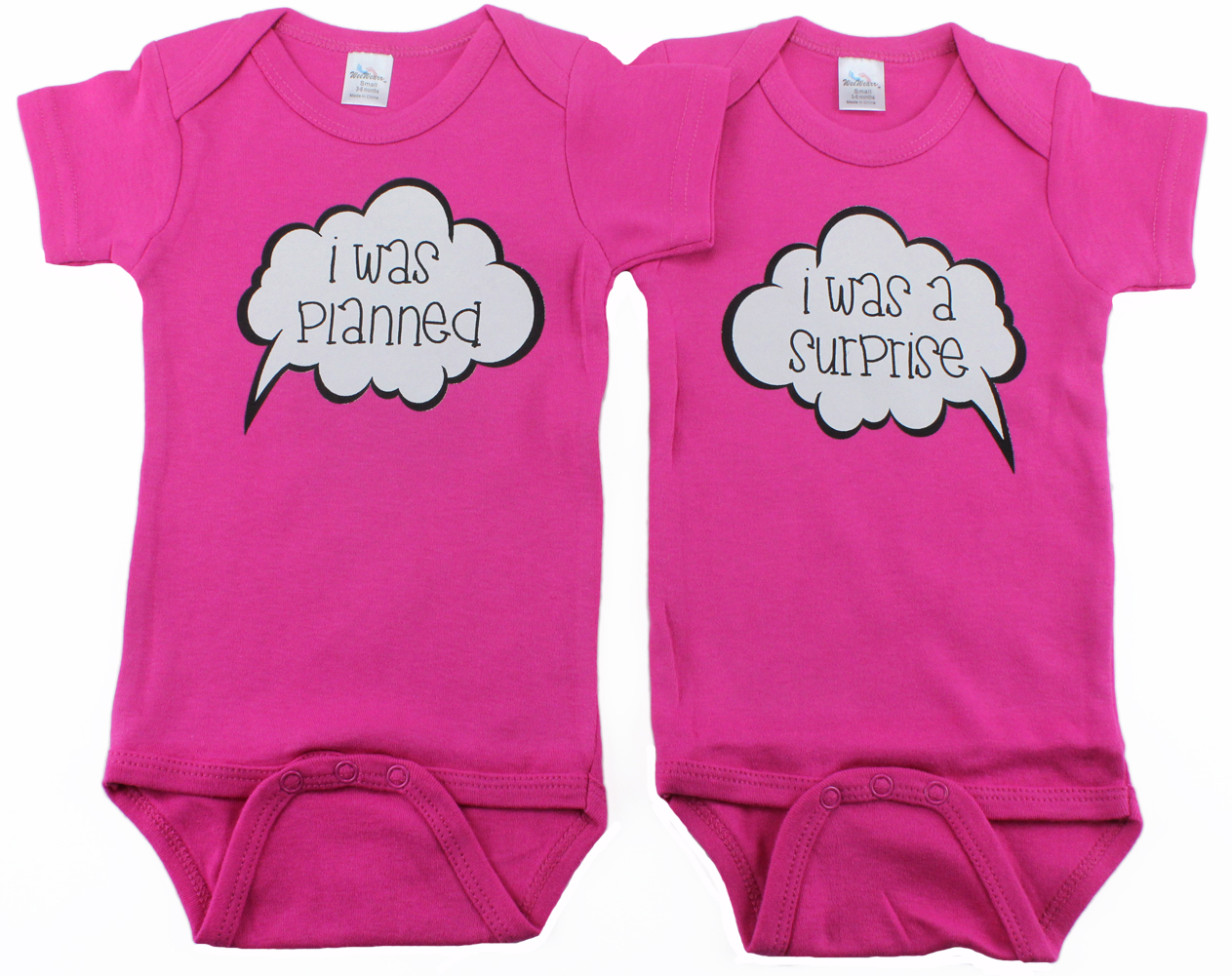 Nursery Decals and More Twin Baby Girls Bodysuits, Includes 2 Bodysuits