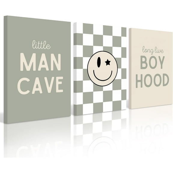 Nursery Dinosaur Wall Art Prints Set of 3 Boys Room Canvas Wall Decor Toddler Kids Wall Art Prints Dinosaur Skateboard Pictures Poster Boys Dino Artwork Decor for Bedroom 12x16 Inch Und