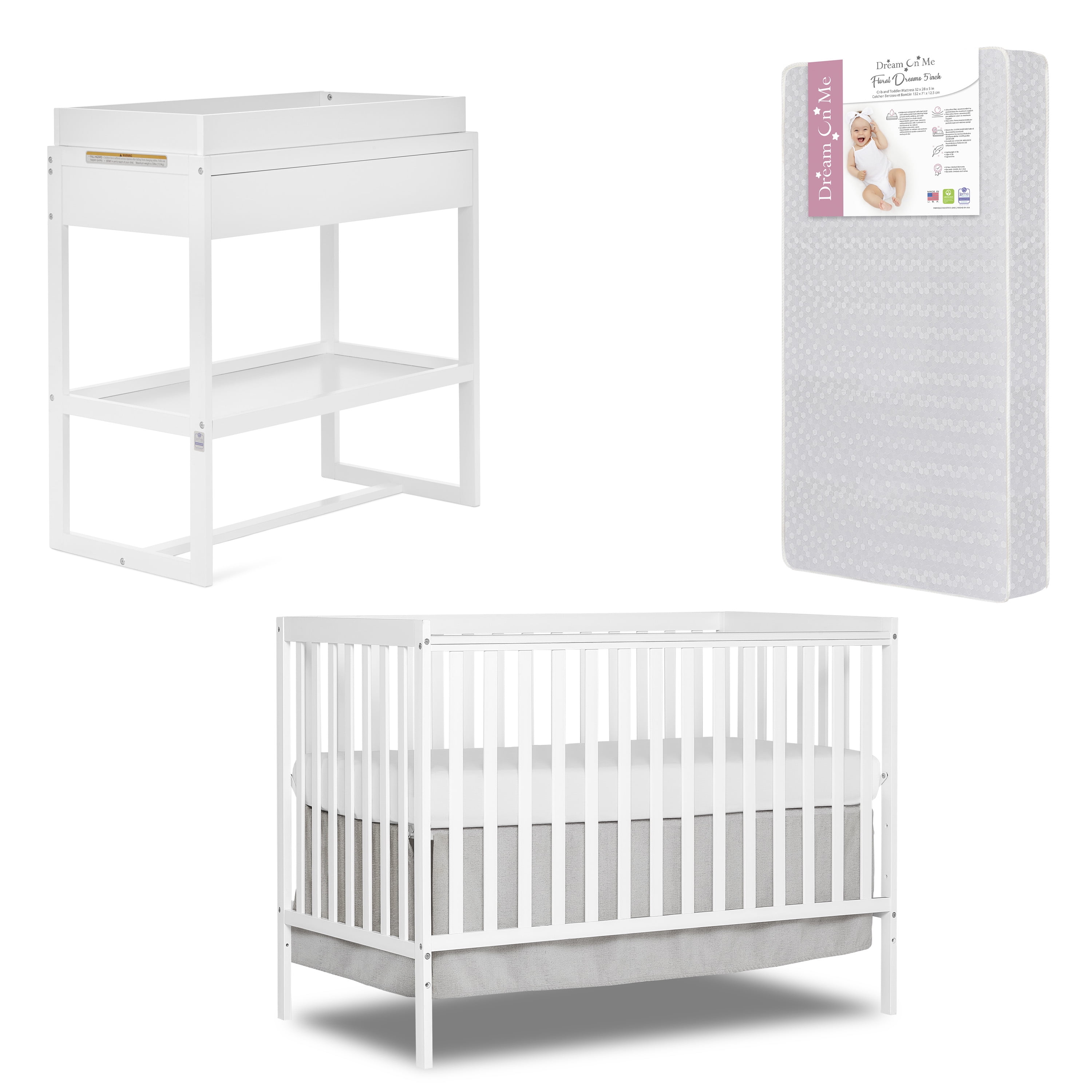 Nursery Essentials Bundle of Dream On Me Synergy 5 in 1 Convertible