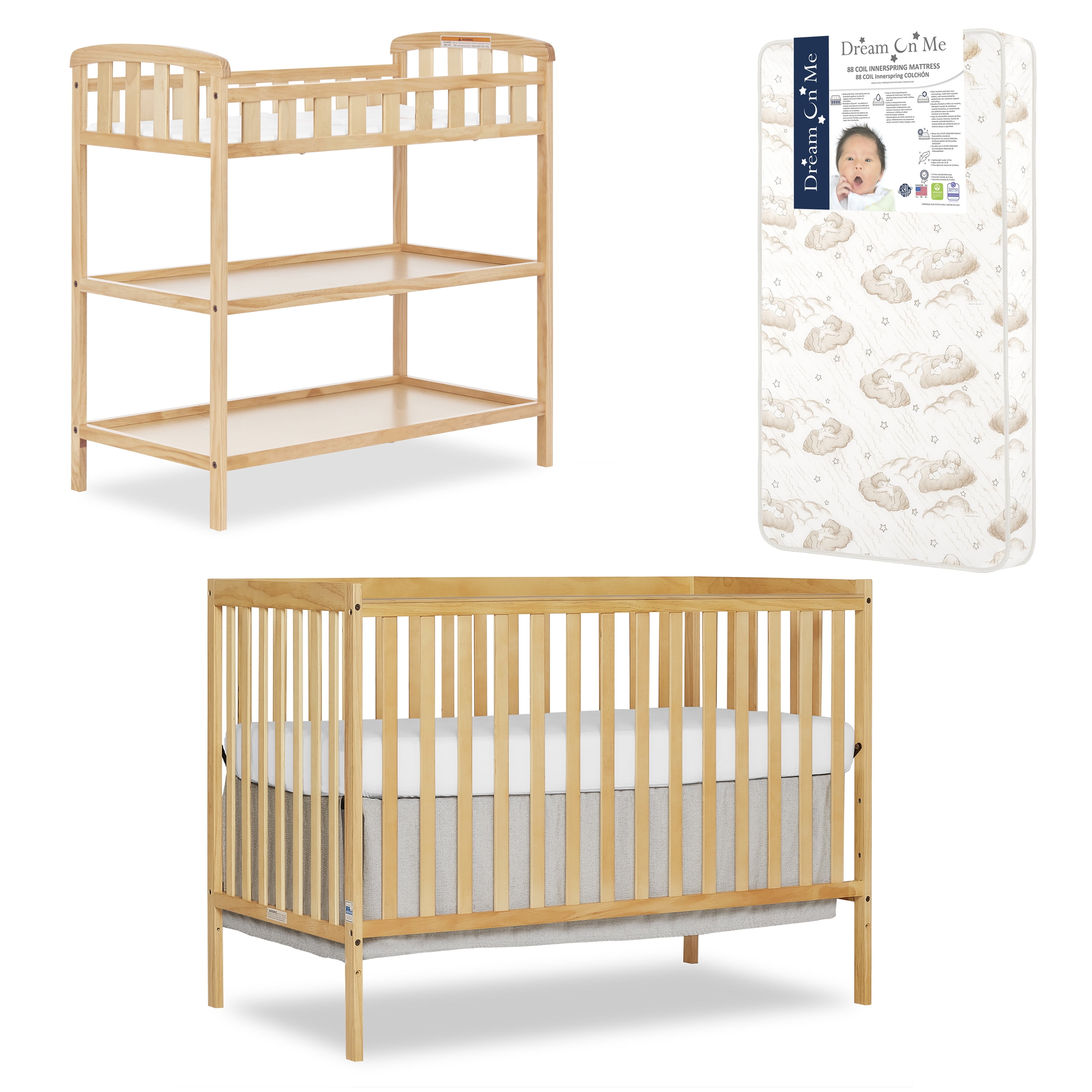 Nursery Essentials Bundle of Dream On Me Synergy 5 in 1 Convertible