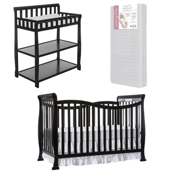 Nursery Essentials Bundle of Dream On Me Violet 7-in-1 Convertible Lifestyle Crib, Dream On Me Ashton Changing-Table