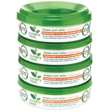 Nursery Fresh Refill for Diaper Genie and Munchkin Diaper Pails, 1088 Count (Pack of 4)