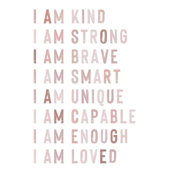 Nursery Girl Boho Quote Positive Affirmations Poster, Kids Classroom Wall Art, Playroom and Girls Room Inspirational Artwork poster